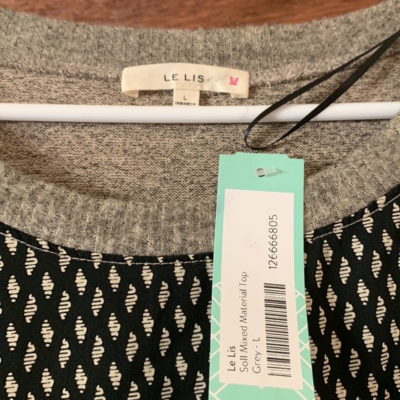 Grey printed sweater top - Picture 3 of 3